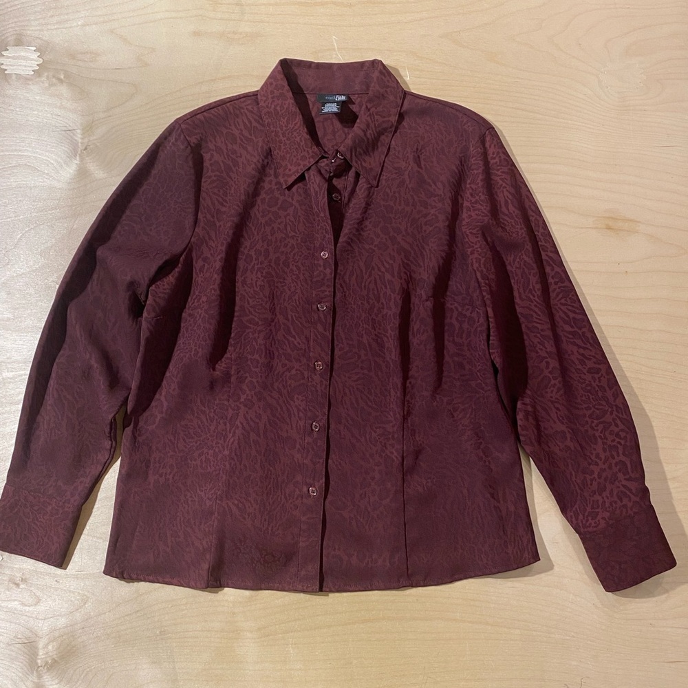 East 5th Deep Wine Button-Up Shirt PL (QU)
